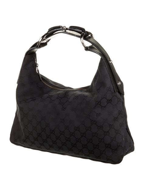 black gucci horsebit hobo|gucci hobo shoulder bag.